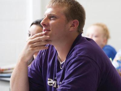 Male student in classroom